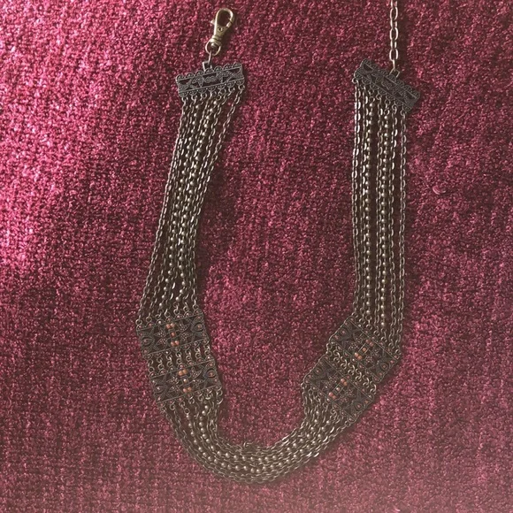 Chain Bronze Belt Featuring Orange Jewels - Picture 5 of 10